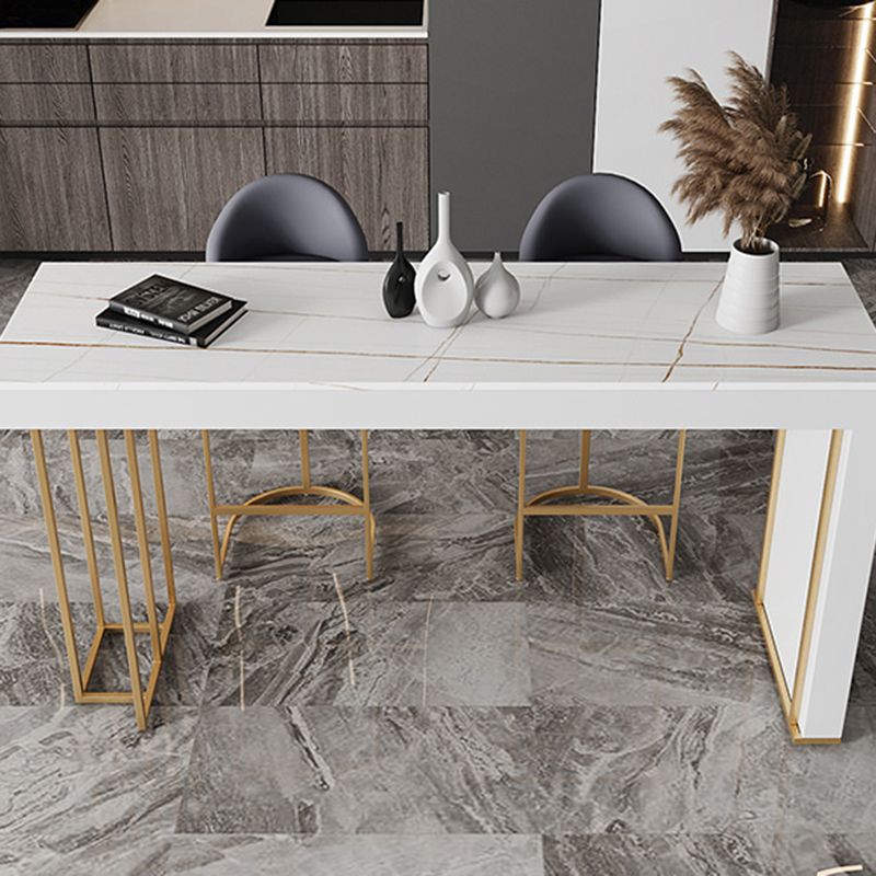 Glam Style Rectangle Bar Table 1/2/3 Pieces Stone Bar Table Set for Home Use