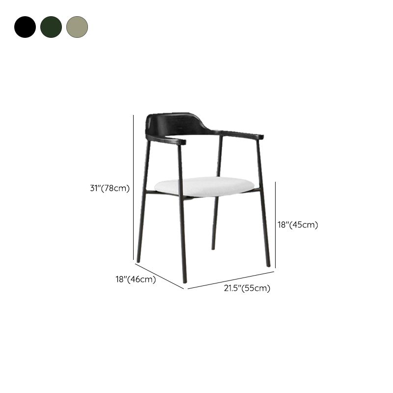 Industrial Indoor-Outdoor Chair Open Back Upholstered Dining Arm Chair