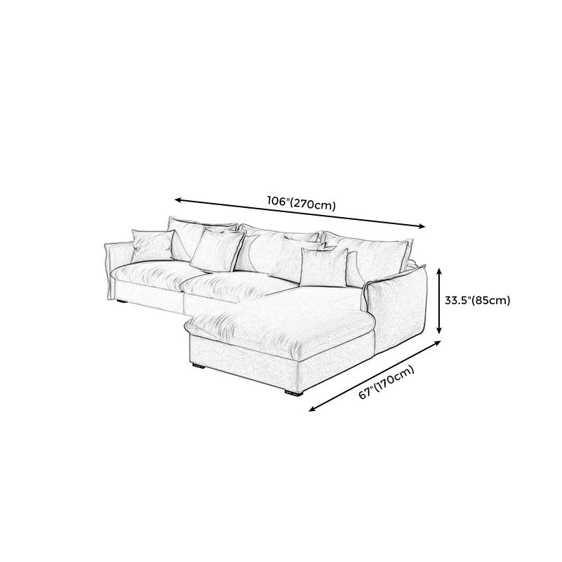 Contemporary Removable Cushions Sectionals 33.46"High Straight Arm Sofa,Beige