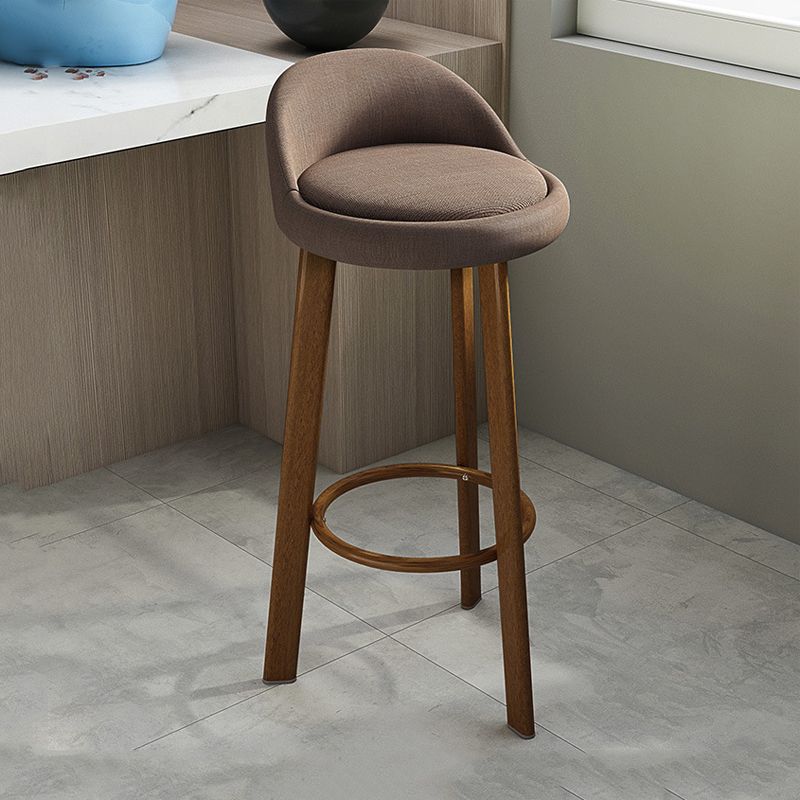 Contemporary Wood Stool Fabric Cushion in Matte Finish for Home