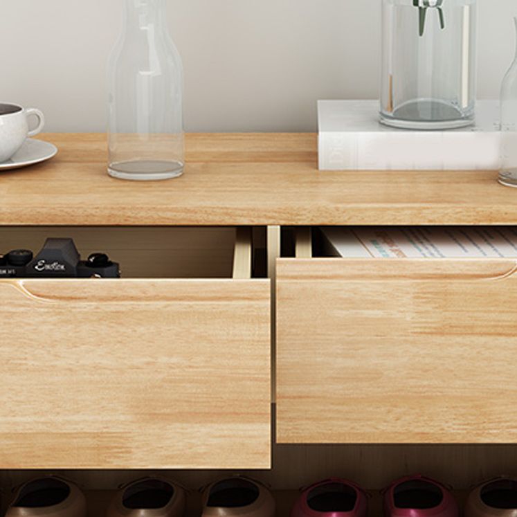 Contemporary Accent Cabinet Rubberwood Side Cabinet With Doors