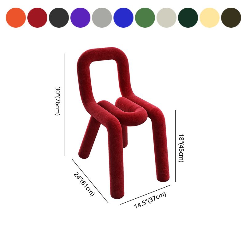 Sillas de comedor estilo moderno Sillas laterales sin brazos con patas de metal para cocina