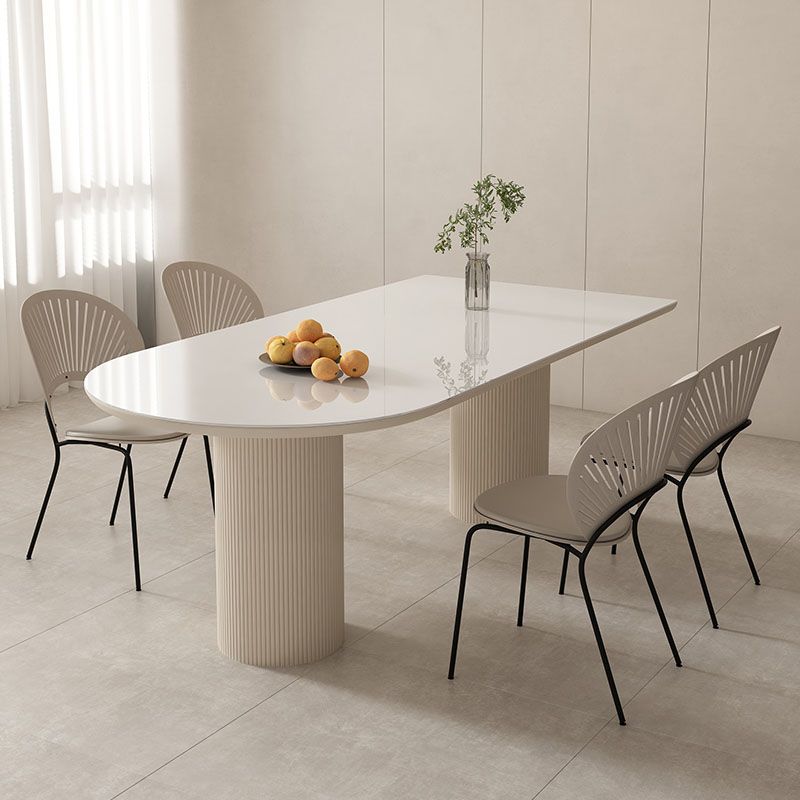 Kitchen Contemporary Dinner Table Double Pedestal Dining Table