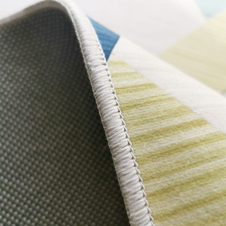 Aprikosenfarbener moderner Innenteppich aus Polyester mit unregelmäßigem Farbblockdruck, pflegeleichter Teppich für die Heimdekoration