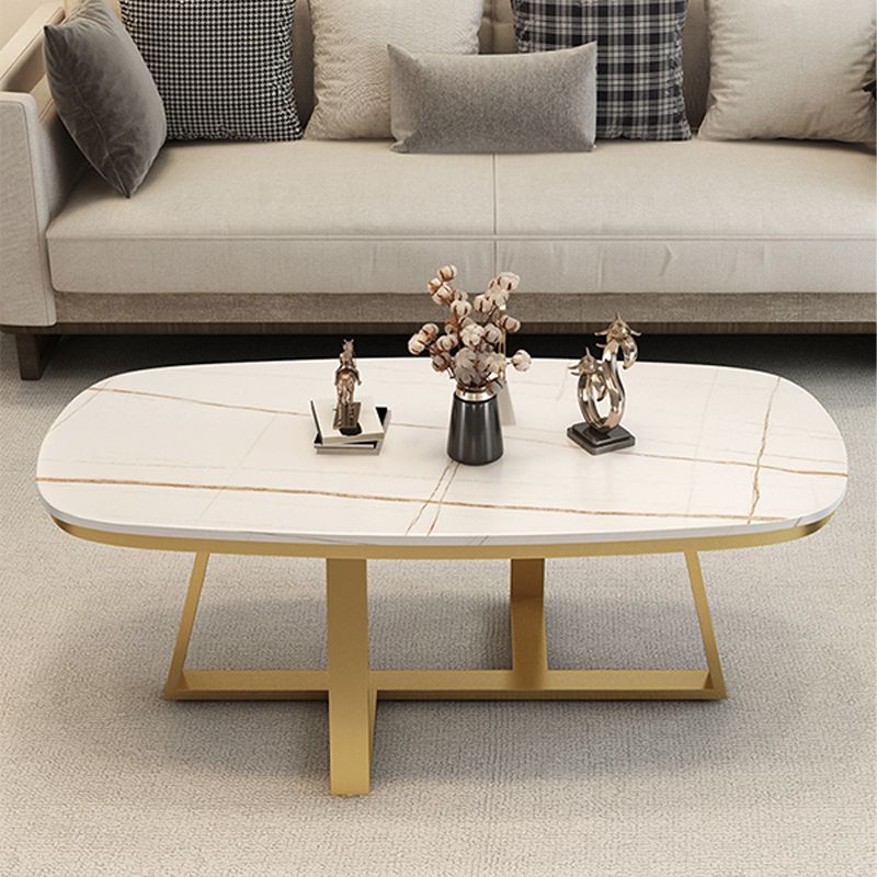 Frame Stone Top Cocktail Table Glam 1 Single Coffee Table - 17.72" H
