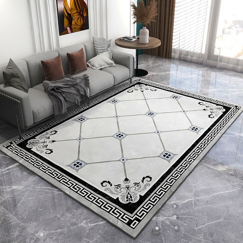 Solid Color Luxe Area Carpet Polyester European Printing Indoor Rug Easy Care Carpet for Living Room