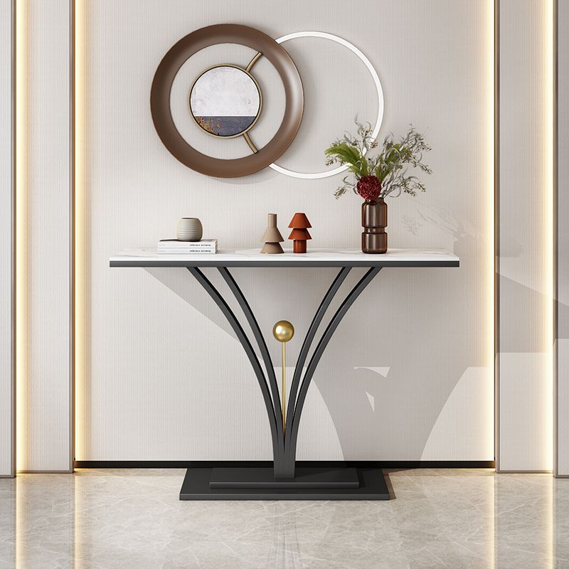 Rectangle for Hall Slate/metal Scratch Resistant Console Table 31.5" Tall