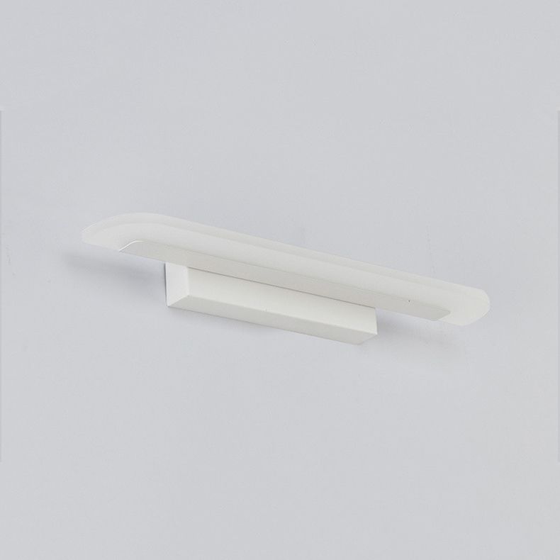 Lámpara de tocador LED moderna de forma larga espejo de forma frontal con sombra acrílica para el baño
