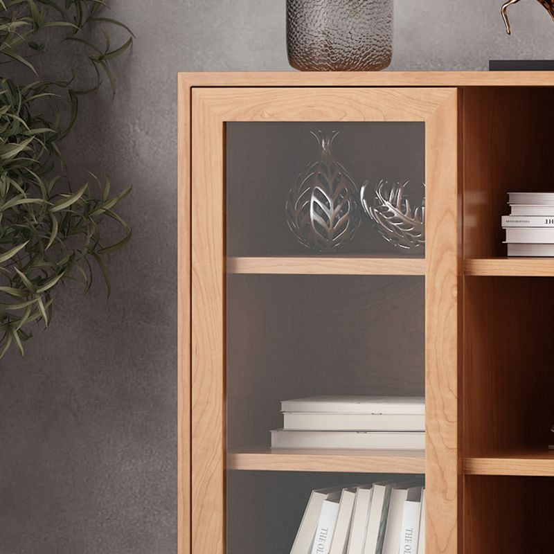 Modern Style Closed Back Bookshelf Wooden Bookcase with Drawer Storage