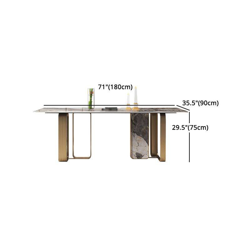Luxury Sintered Stone Dining Set Rectangle 1/3/4/5/6/7/9 Pieces Dining Table with Chairs