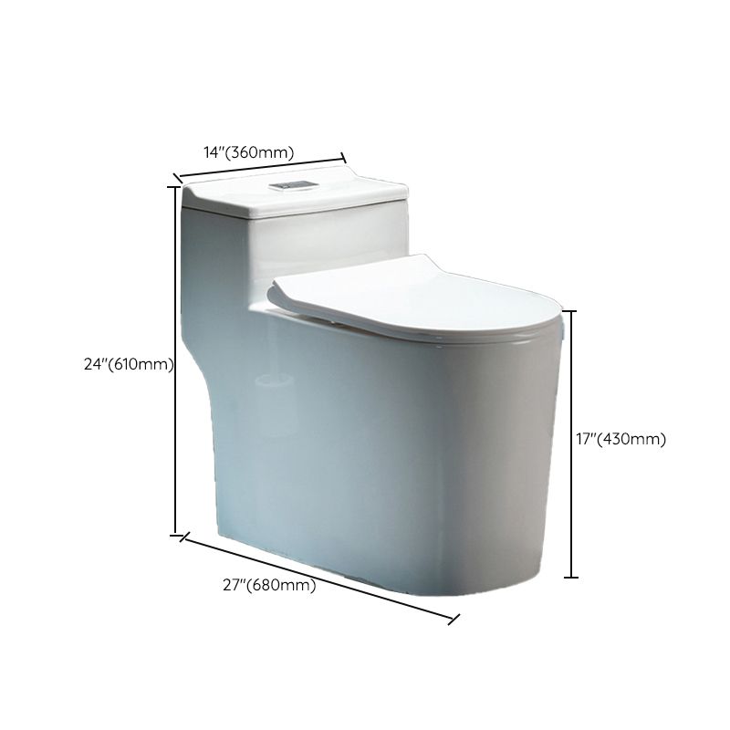 Contemporary 1 Piece Flush Toilet White Floor Mounted Urine Toilet for Washroom