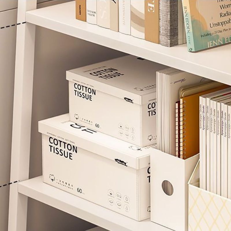 Engineered Wood Bookcase Ladder Contemporary Bookshelf with Shelves