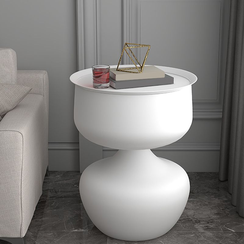 Tray Top Pedestal Side Table Round Sofa Corner Table with Storage