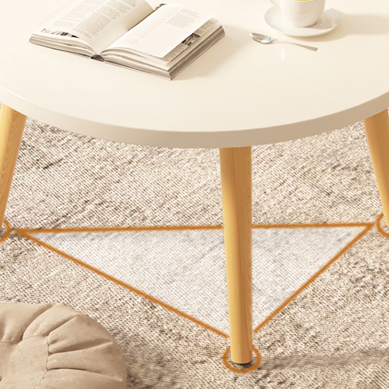 19.7" H Round Wood Cocktail Table Modern 3 Legs Coffee Table