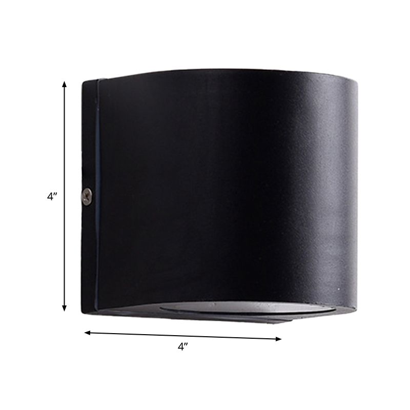 Negro pequeño/gran cilindro luz de pared minimalista de aluminio LED FLUSH FUNCE para al aire libre