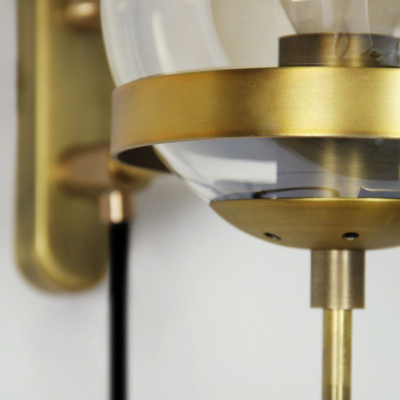 Industrial Style Globe Wall Mount Lighting Clear Glass Wall Mounted Lighting for Restaurant