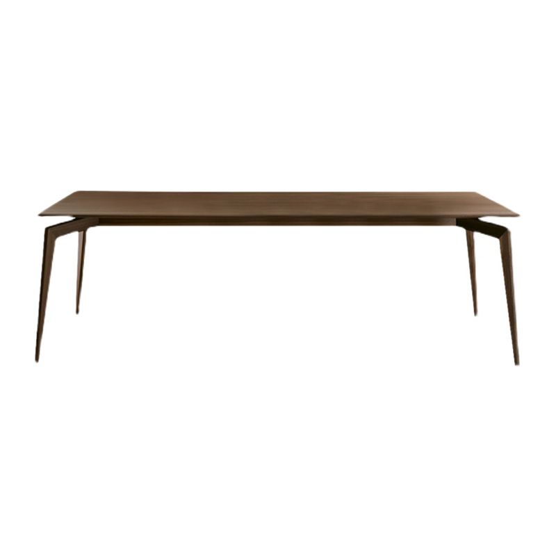 Modern Rectangular Dark Brown Wooden Dining Table with 4 Foot