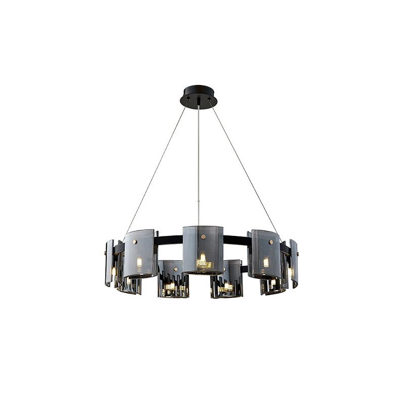 Moderner Kronleuchter helles Glas Metall Anhänger Licht für Wohnzimmer