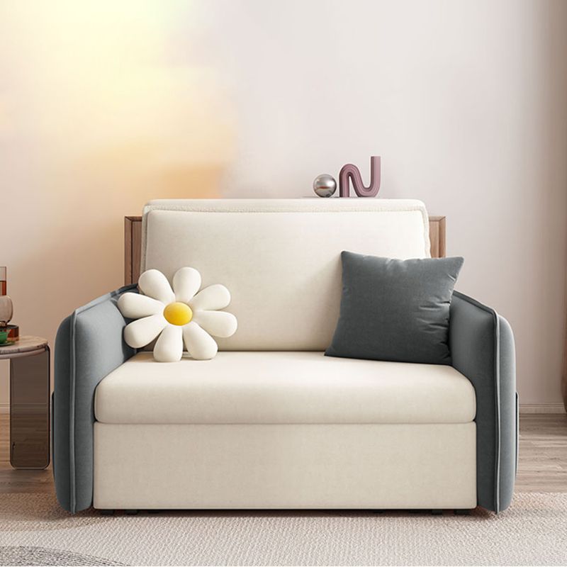 Glam Styled 35.43" H Sleeper Sofa Upholstered Square Arms Sofa Bed