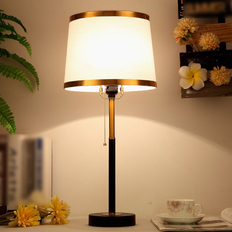 Nordic Metal Table Lamp 1 Light Desk Lamp with Natural Burlap for Bedroom