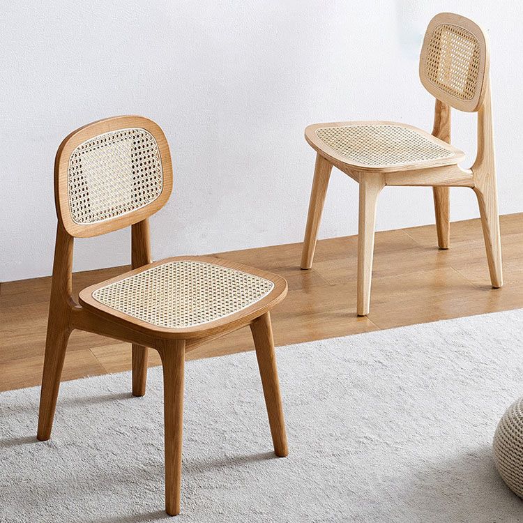 Sillas sin brazos de comedor de madera maciza Silla con respaldo abierto para interiores y exteriores