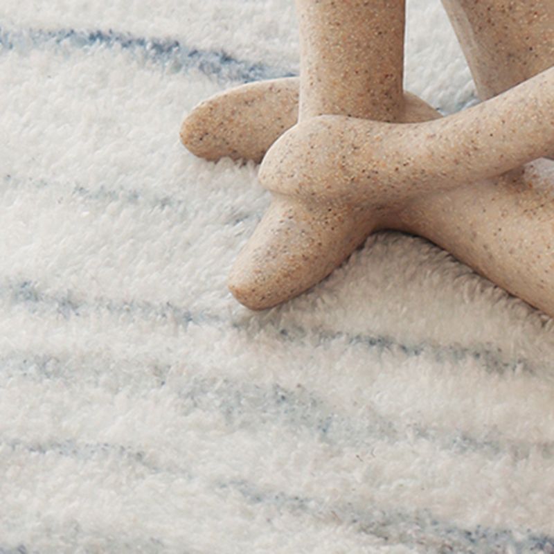 White Tone Casual Indoor Rug Polyester Abstract  Pattern Carpet Anti-Slip Backing Rug for Home Decor