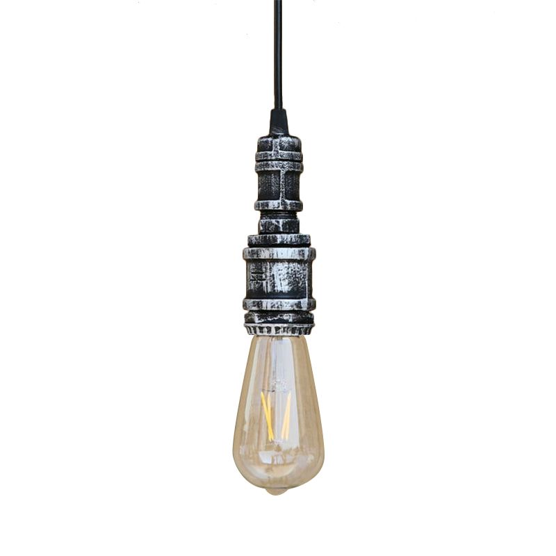 1 Bulbo nudo appeso a sospensione Stile rustico Rustico Black/Silver Stiil Aibiling con tubo per il bagno