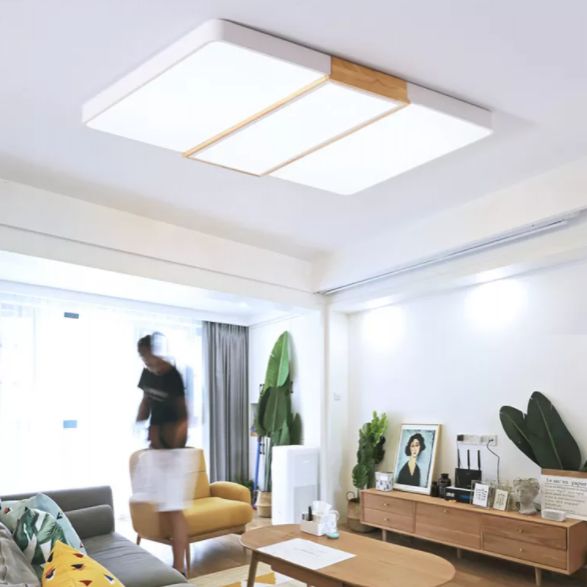 Colorblock rectangulaire encastré éclairage nordique acrylique salon LED plafonnier