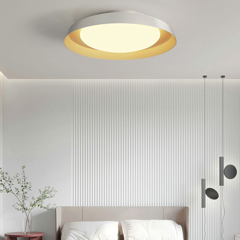 Modern 1 - Light Ceiling Flush Mount Iron & Acrylic LED Flush in Black / White