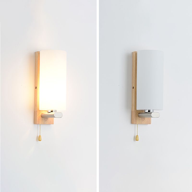 1-Light Wall Mount Light Modern Wooden Wall Sconce Lamp for Living Room(Plant not include)