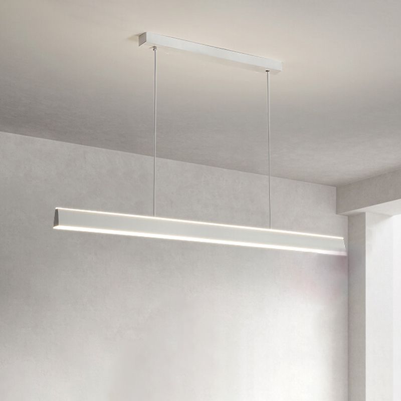 Simple LED Island Light Modern Style White Hanging Light for Dining Room