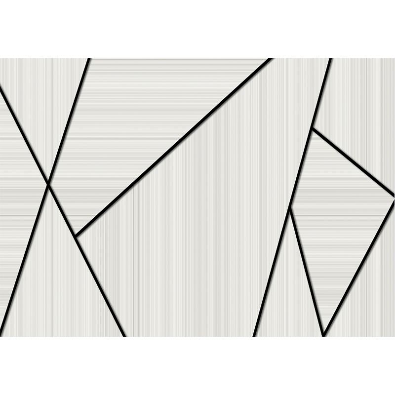Beige Geometrical Wall Paper Murals Moisture Resistant Minimalism Bedroom Wall Art