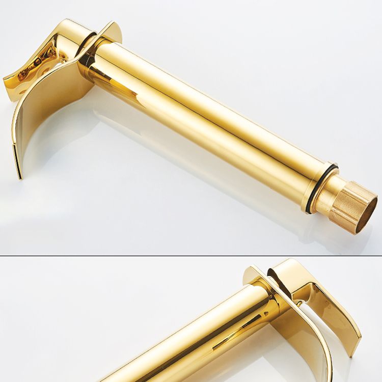 Single Hole Basin Faucet Waterfall Spout Sink Faucet Lever Handle Bathroom Faucet