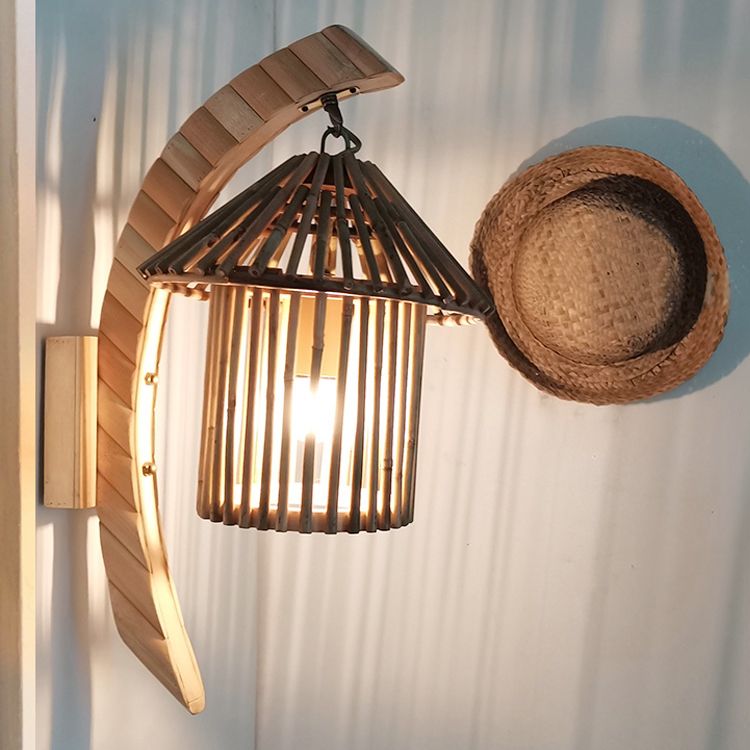 Modern Creative Wall Light Bamboo Wall Sconce Light for Living Room