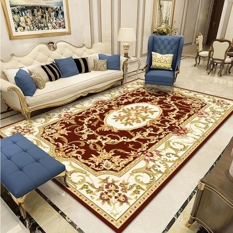 Classical European Rug Funky Medallion Print Carpet Polyester Stain Resistant Rug for Home Decor
