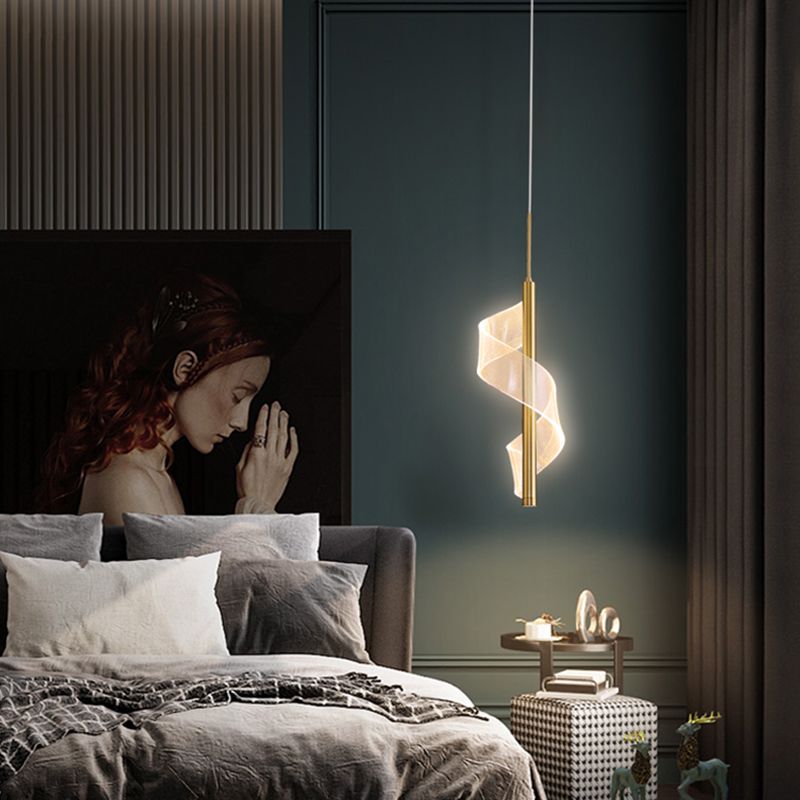 Lampada per sospensione a soffitto moderna a onda a onda di semplicità ACRILICA ACCRIPOLE PER IL RISTATO