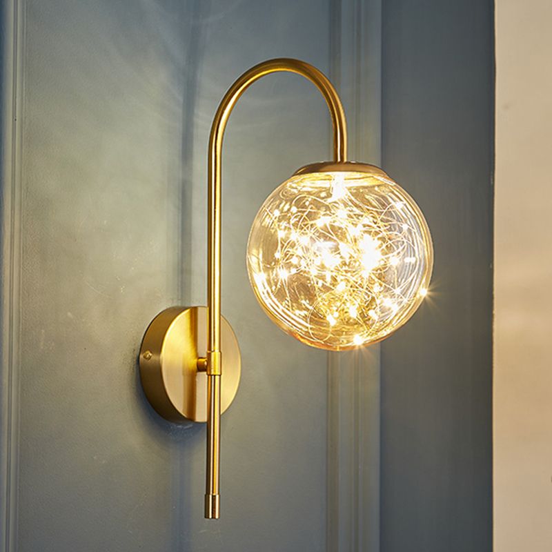 Kugelform Glaswand Licht moderner Stil 1 Leicht Wandhalterung Licht