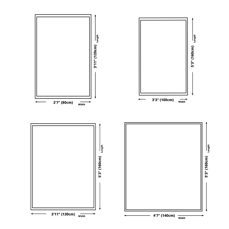 Grey Living Room Area Rug Color Block Polyester Area Carpet Anti-Slip Washable Area Rug