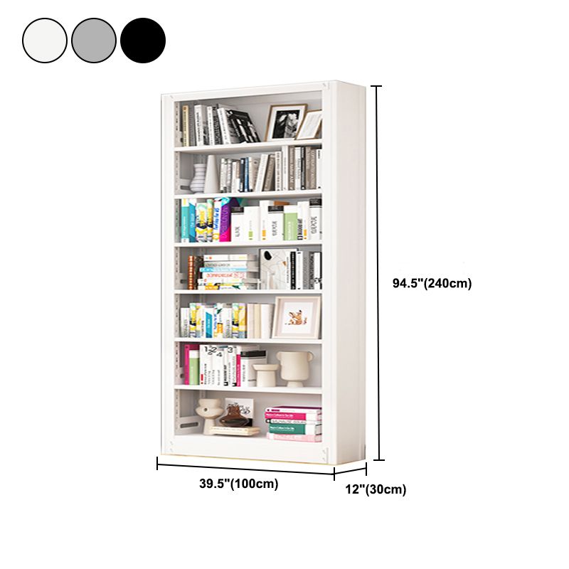 Metal Bookshelf Modern Bookcase with Rectangular Shelves,11.8" Wide