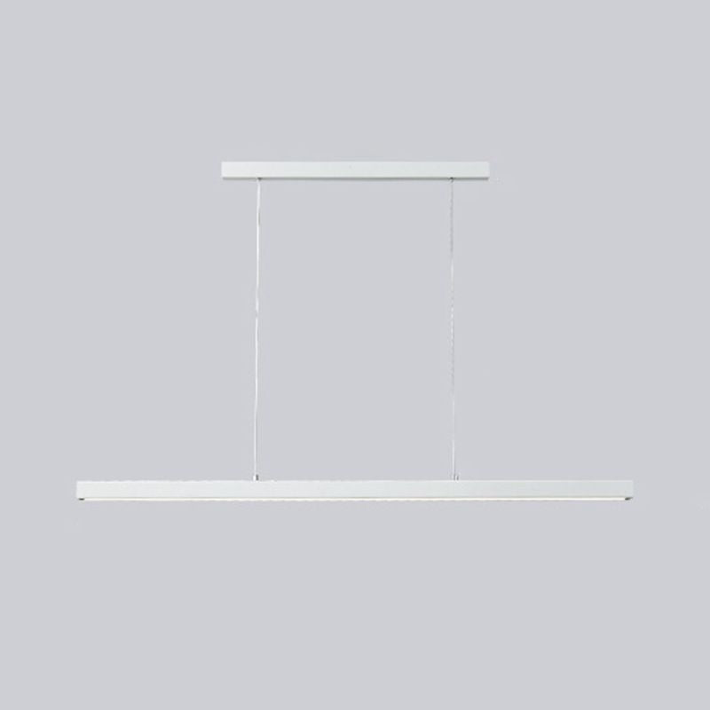 Nordic Minimalism LED Island Light Aluminum Long Strip Dining Room Lighting Fixture with 59" Adjustable Suspension Wire