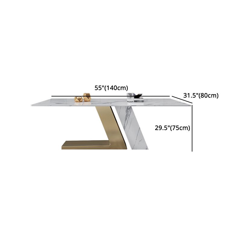 Nordic Sintered Stone Top Dining Set Rectangle 1/3/4/5/6/7 Pieces Dining Table with Chairs