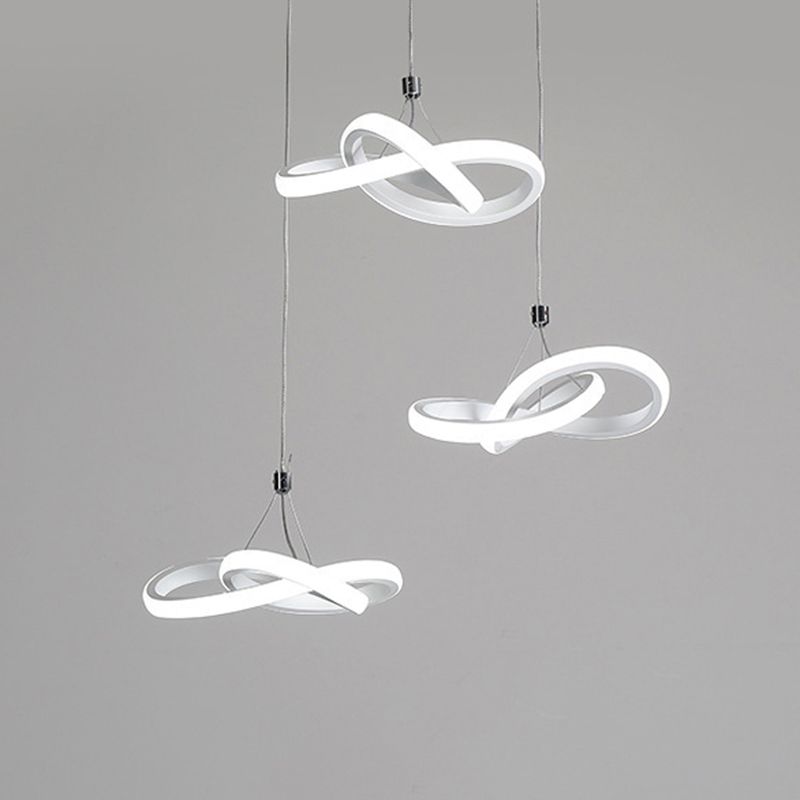 Nordic Style Seamless Curves Multi Light Pendant Aluminum Dining Room LED Hanging Lighting