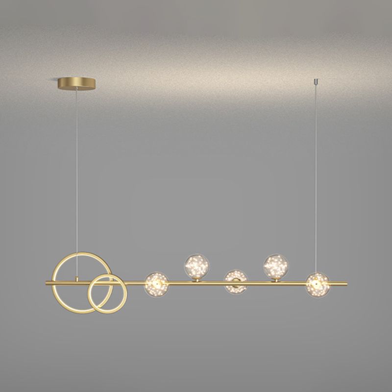 Modern Pendant Light Geometric Island Light Fixture Metal Island Lights in Gold