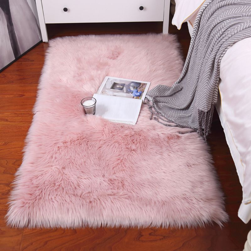 Contemporary Home Decoration Rug Plain Shag Indoor Carpet Polyester Stain Resistant Area Rug