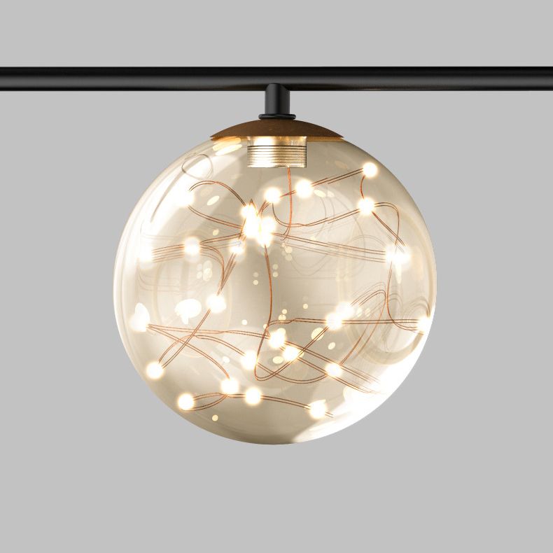 Modernism 5-Light Black Ceiling Light Metal Kitchen Island Lighting