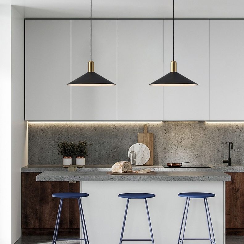 Postmodern Metal Hanging Light Pendant Light Conical Shape Hanging Light for Kitchen