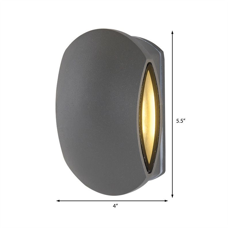 Lumière murale ronde extérieure en aluminium contemporain applique noire luminaire en chaud / blanc