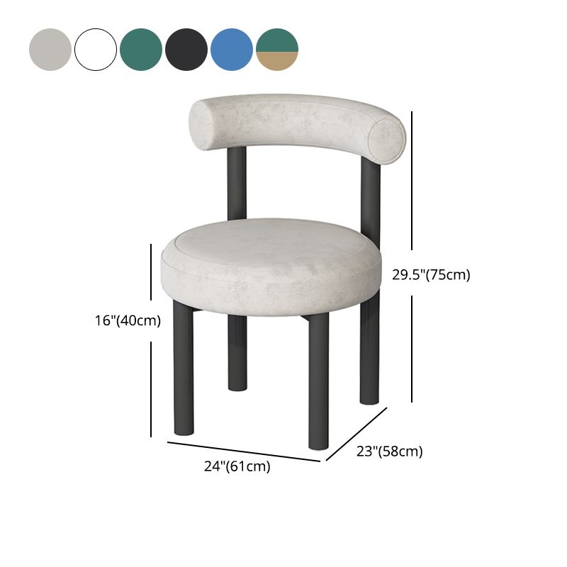 Silla lateral de terciopelo estilo diseñador, respaldo abierto, acabado mate, silla de comedor