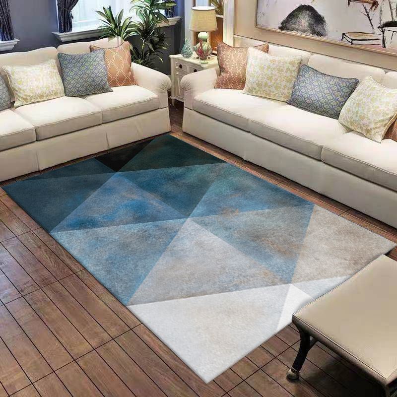 Modern Geometric Print Rug Washable Carpet Washable Polyester Indoor Rug for Living Room