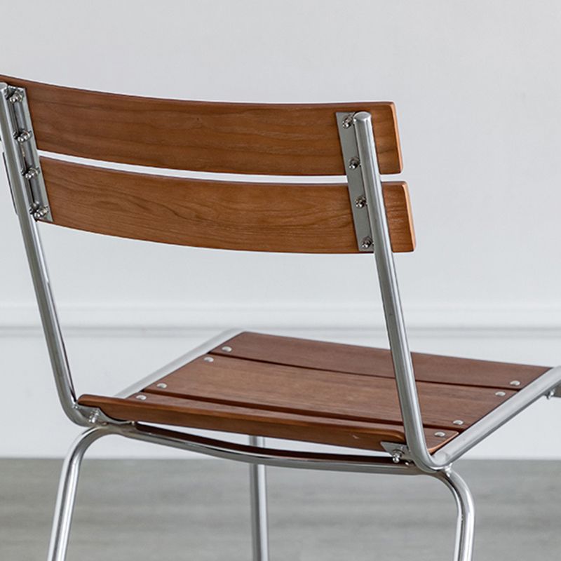 Contemporary Beech Solid Wood Armless Bar Stool with Footrest